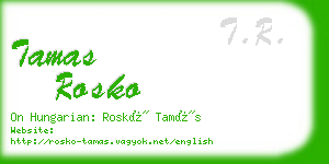 tamas rosko business card